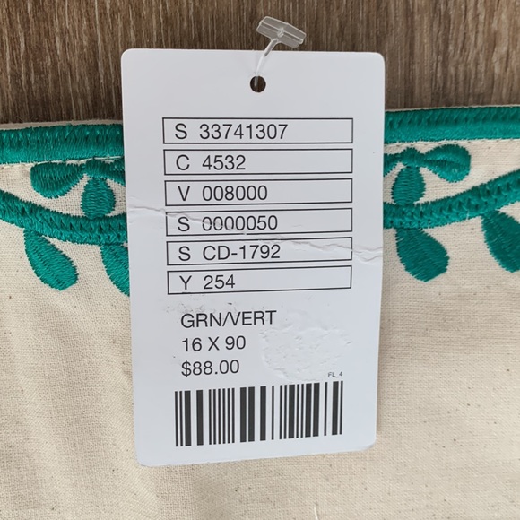 Anthropologie Bahia Embroidered Table Runner - Picture 5 of 6